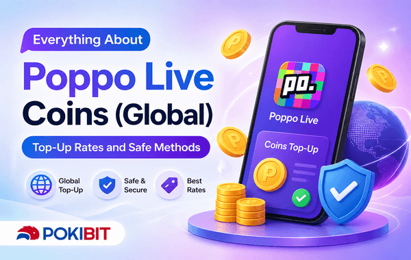 Poppo Live Coins top up interface shows global recharge rates secure payment methods and instant coin delivery for the live streaming app
