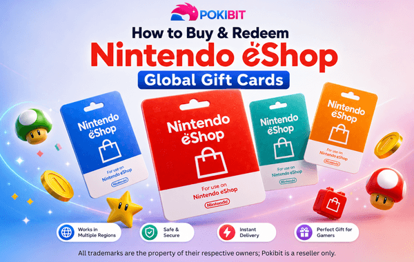 Nintendo eShop Global gift card with Nintendo Switch console and redemption code