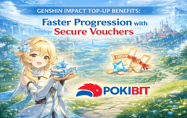 Genshin Impact top up using secure vouchers showing character unlocks primogems purchase and fast gameplay progression